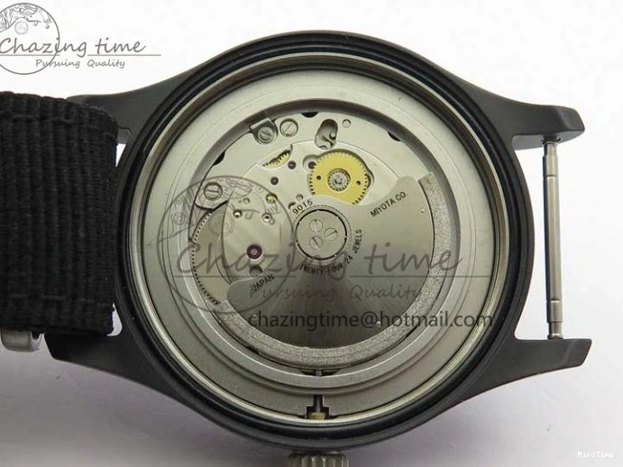 MIROTIME 0223 Pilot IW326901 Real Ceramic MK 1:1 Best Edition Black Dial On Nylon Strap MIYOTA FastDry 7126